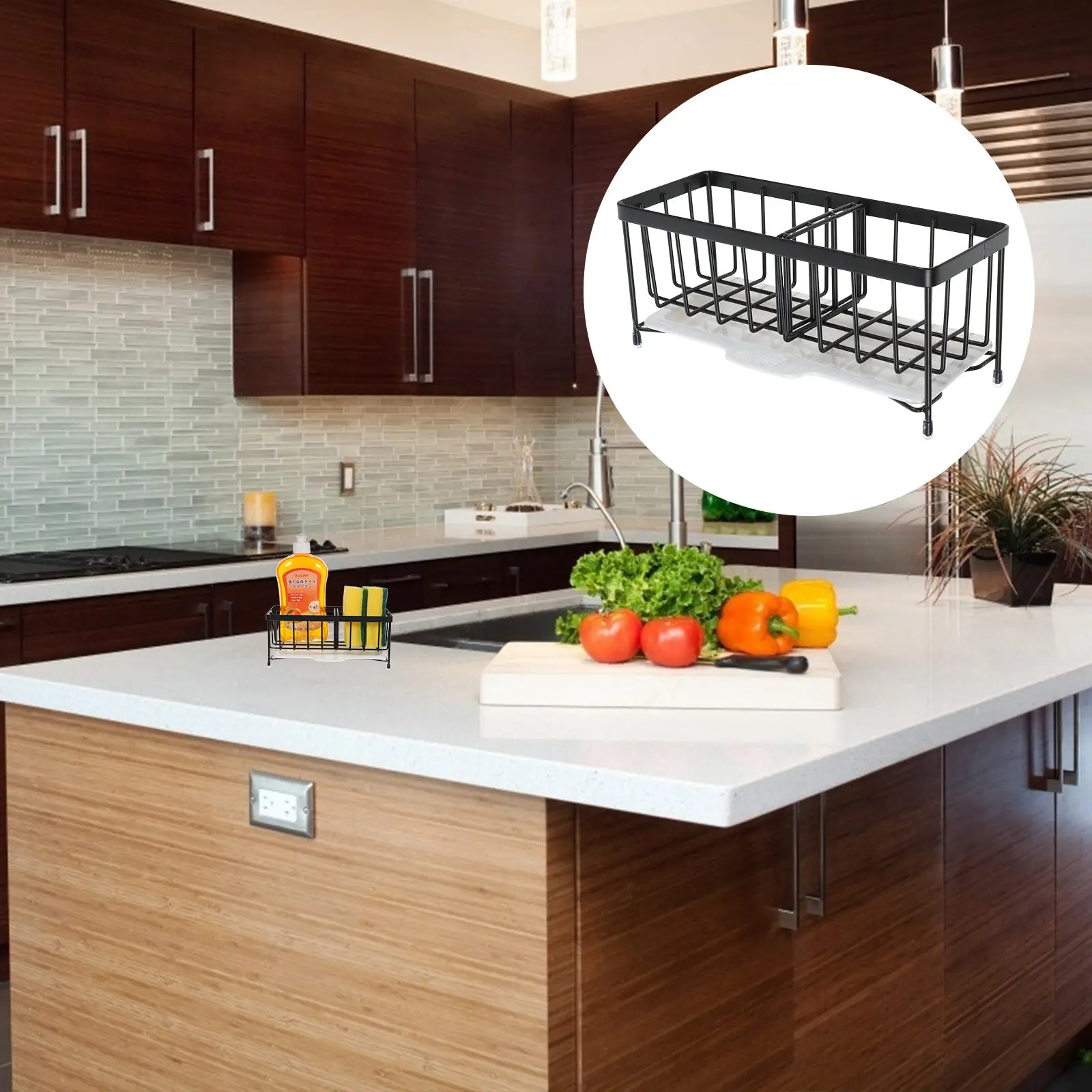 

Держатель для губок из нержавеющей стали на столешницу, многофункциональная сушилка для раковины, органайзер для хранения на кухне, устойчивый к ржавчине, для ежедневного использования