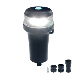 Marine Boats Kayak Accessories Portble Navigation Lamp LED All Round White Light Multi Adaptors AA Batteries(Not Included)