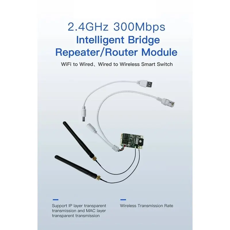 AT82-VM300-H Wifi To Wired Module Bridge Repeater Mini Router Receiver Transmitter Integrated For DIY Industrial Network Devices