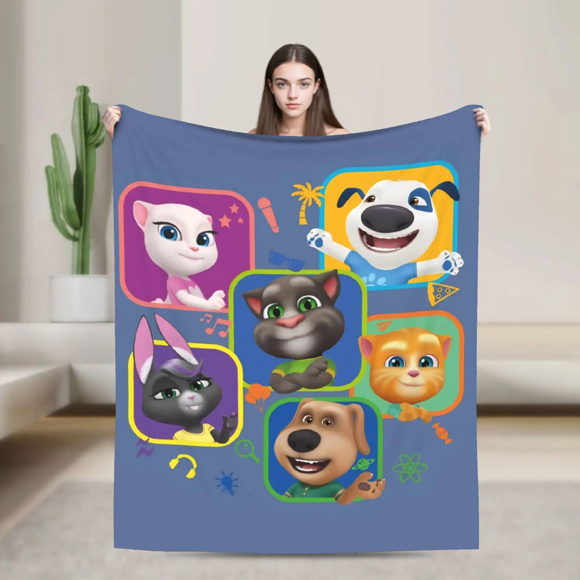 T-Talking T-Tom And F-Friends Blanket Super Soft Warm  Throw Blankets for Bed 50x60 Inch Multiple Sizes Rug Piece