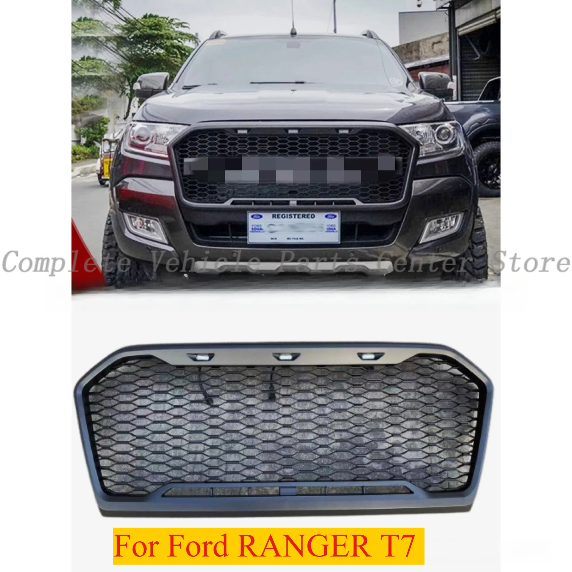 

High Quality LED Grille For Ford RANGER T7 Raptor Style Front Mesh Grille Decoration