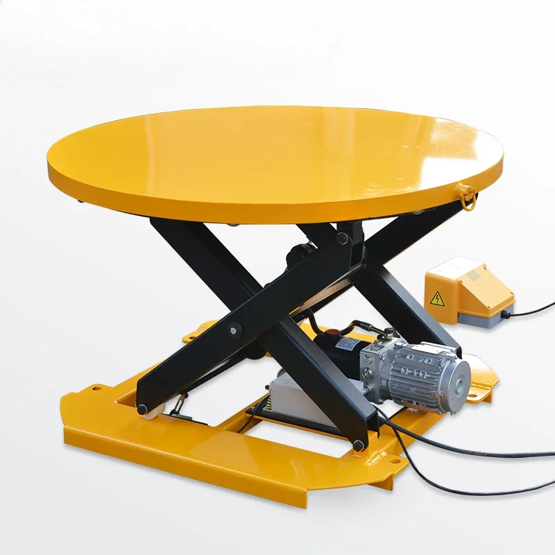 Piattaforma di sollevamento idraulica elettrica rotante circolare con piattaforma di sollevamento fissa telescopica