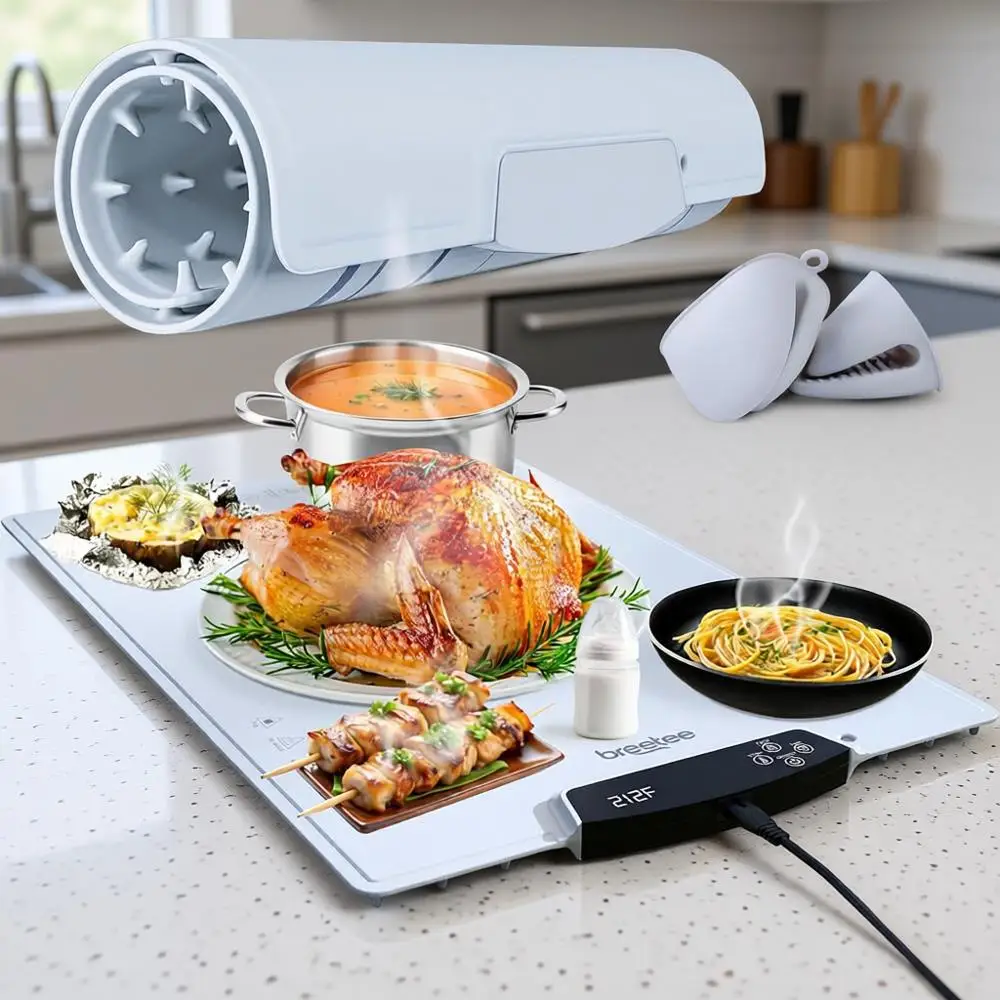 

Портативный силиконовый коврик для подогрева еды с регулируемыми уровнями температуры для вечеринок, дома и использования в кухне автофургона