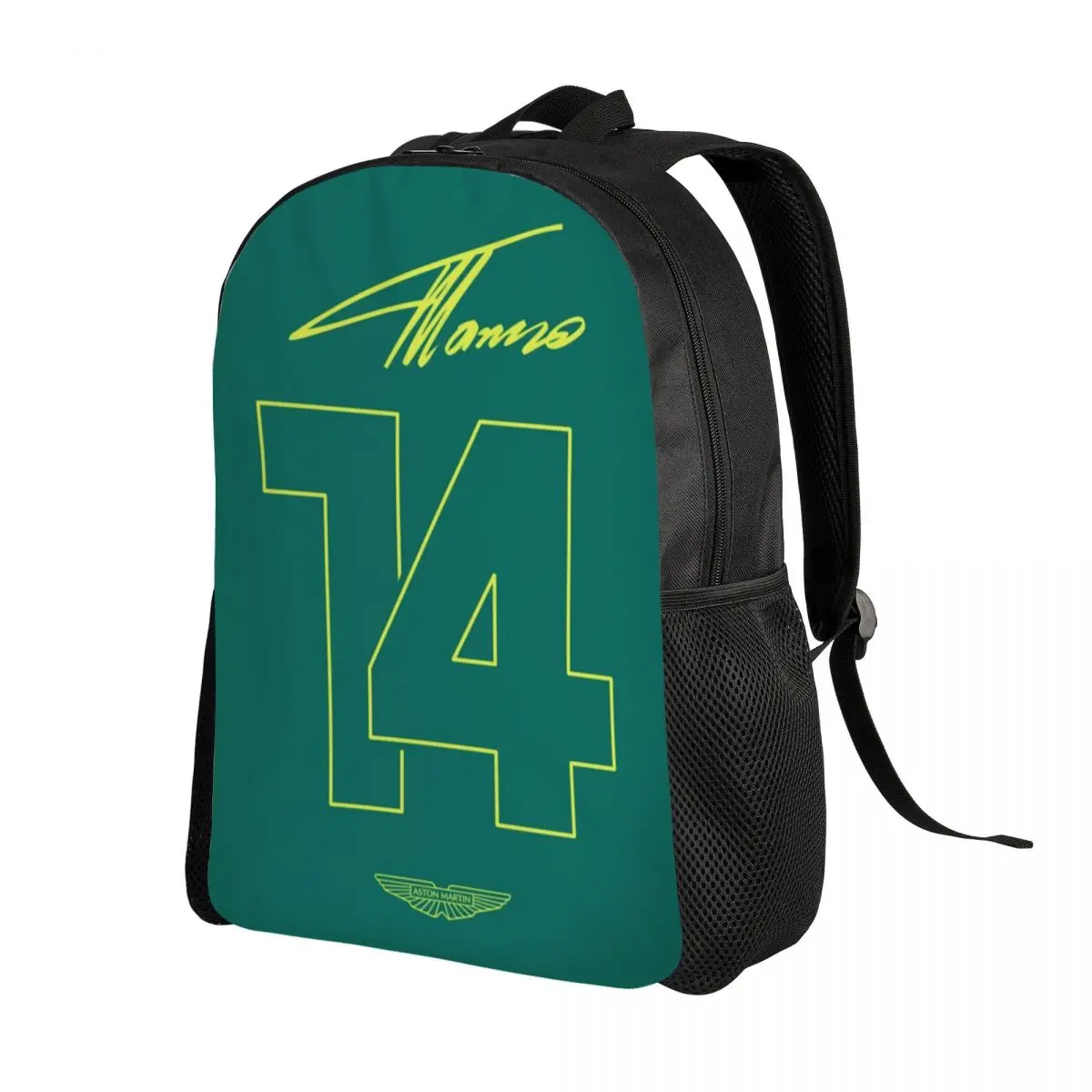 Customized Fernando Alonso Aston Martin Backpacks Men Women Casual Bookbag for College School Bags