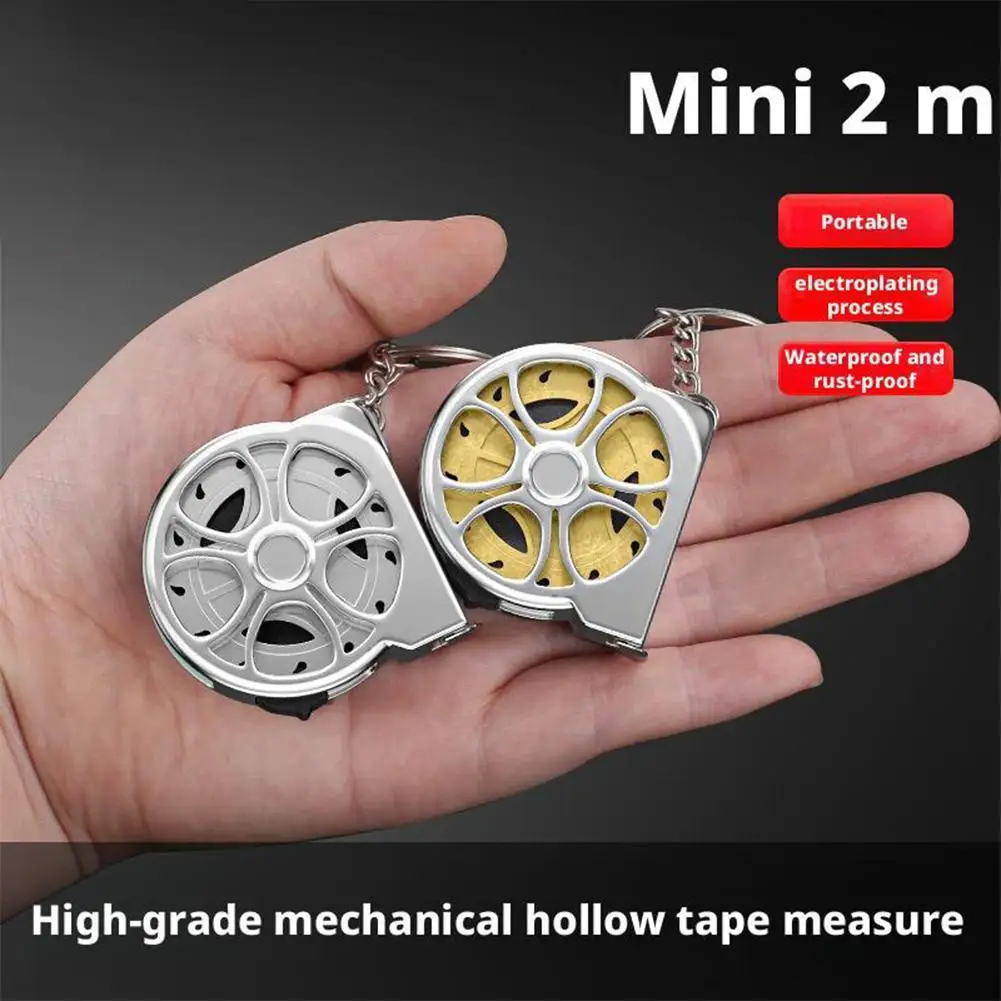 Mini cinta métrica retráctil de 2M, llavero de fácil lectura, cinta métrica de tamaño de bolsillo con escala de pulgadas/métrico para ingeniero
