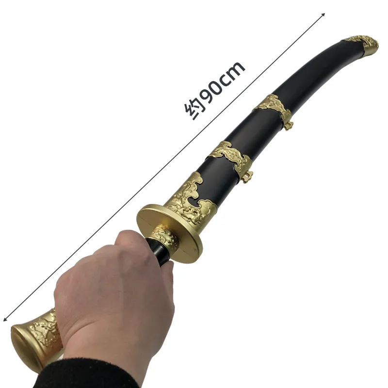 Cosplay cinese ricamato 1:1 Spring Sword Gun arma tre regno gioco di ruolo modello ragazzi giocattoli Prop Knife regalo per bambini