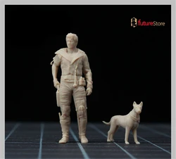 1/64 1/43  Mad Crazy Male Solider&Dog Scene Props Miniature Figures Model For Cars Vehicles Toys