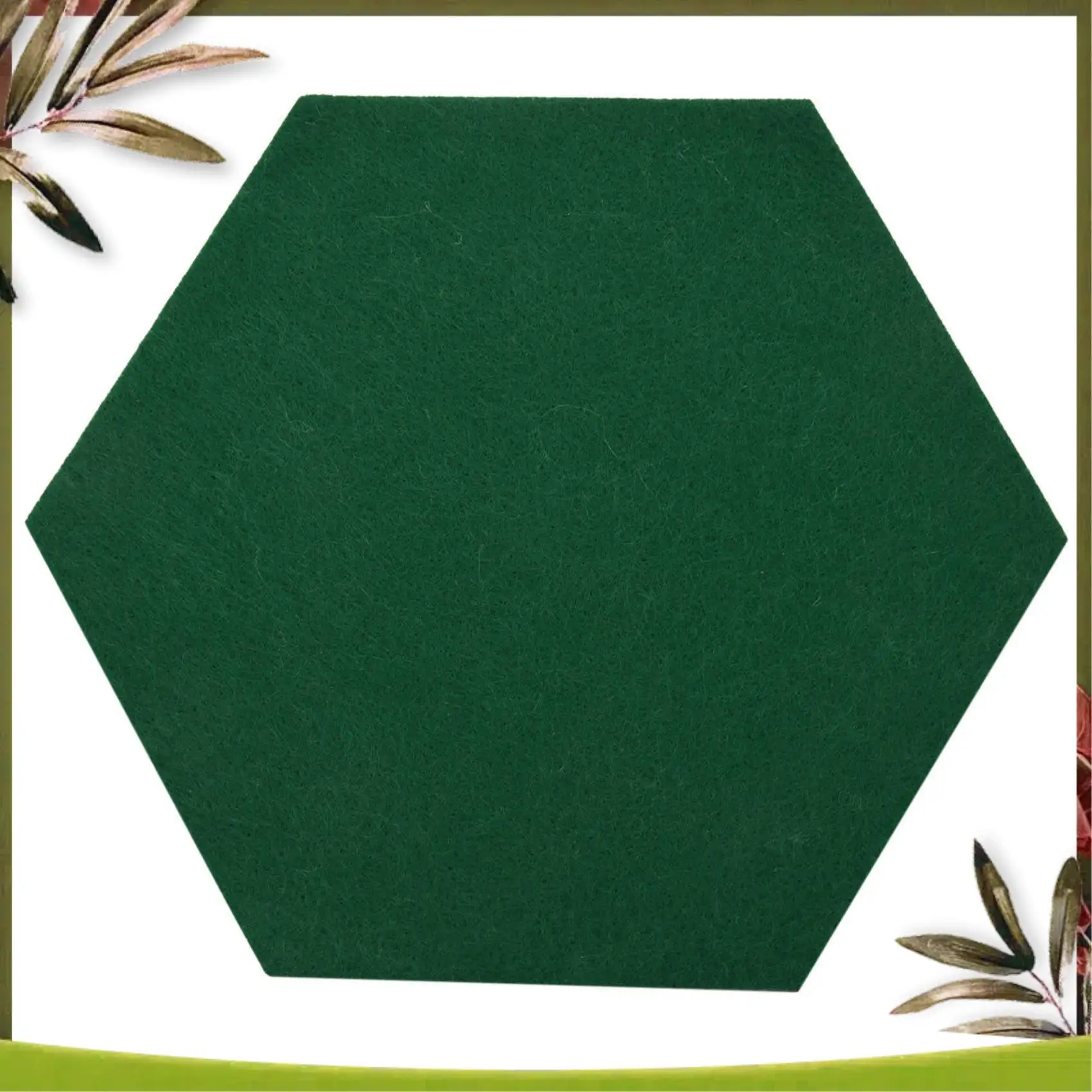 New-10Pcs/Set Hexagon Felt Board Hexagonal Felt Wall Sticker Multifunction 3D Decorative Home Message Board Green Series