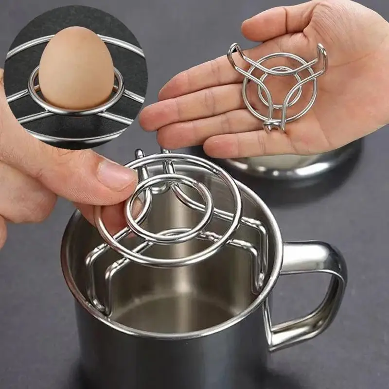 2Pcs Ultra Mini Stainless Steel Steaming Rack with Small Legs Health Pot Thermos Cup Compatible Height Adjustable Mini Pot Rack