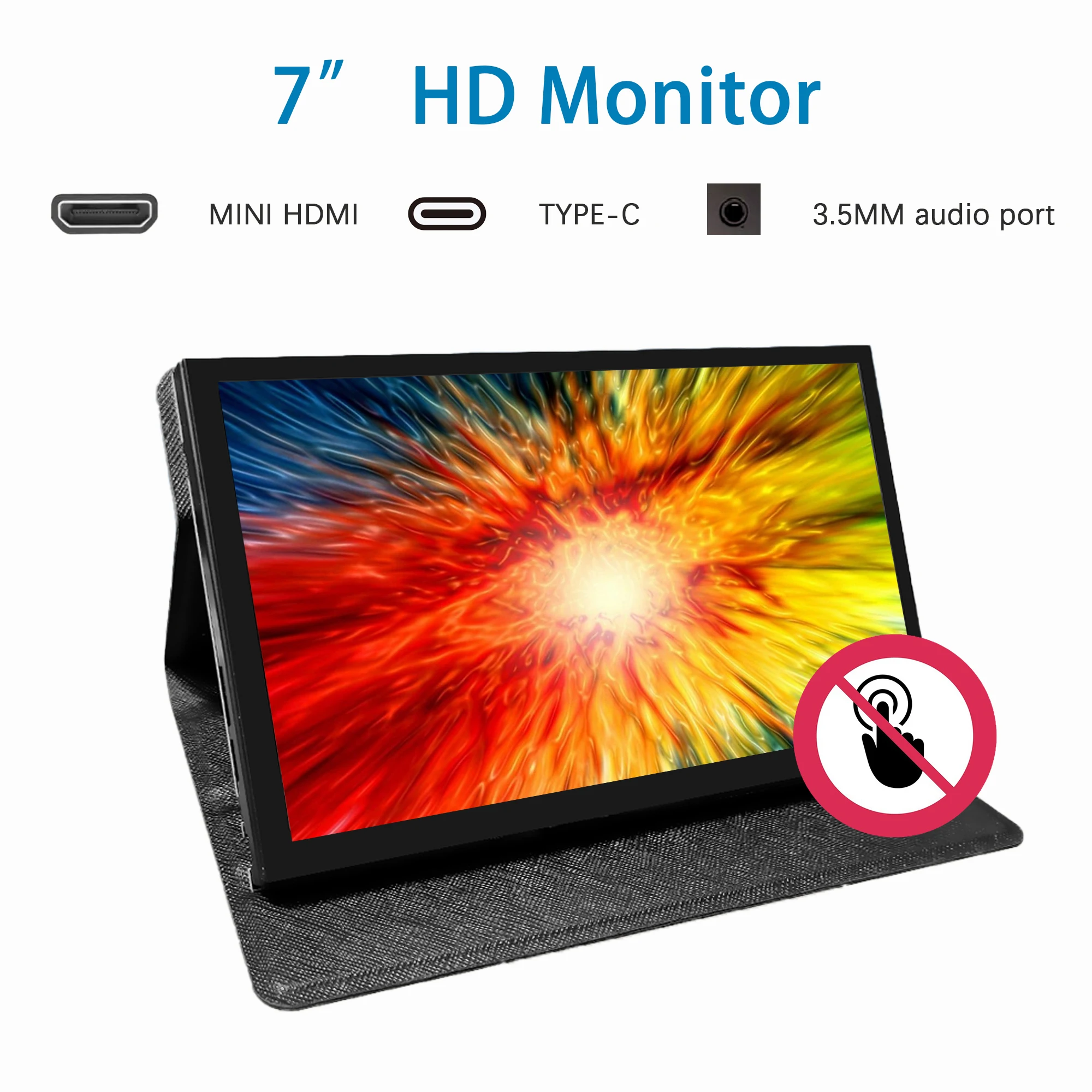 7inch HDMI-compatible Display For Raspberry Pi 3B/3B+/4B/4B+/ZERO Mini PC Module Without Touch Screen 1024*600 IPS High Pixel