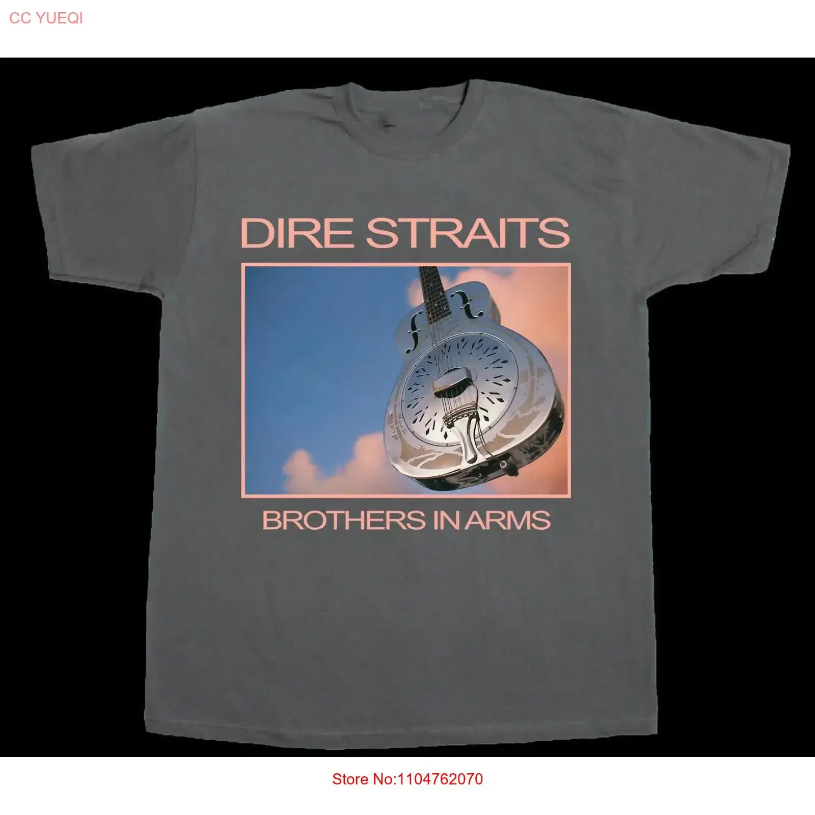 DIRE STRAITS BROTHERS IN ARMS MARK KNOPFLER ROCK GREY T SHIRT MO404 vintage Washed Comfortable Soft streetwear fashion