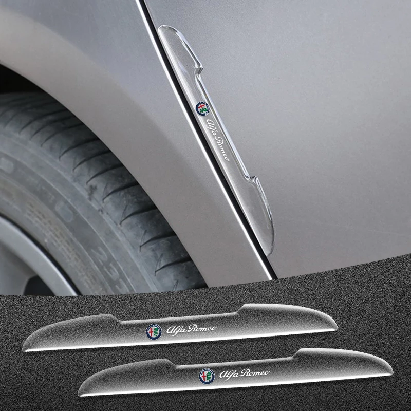 4PCS Transparent Car Door Anti-collision Protector Bumper Strip Sticker For Alfa Romeo serpent Giulia 159 156 MITO Stelvio 147