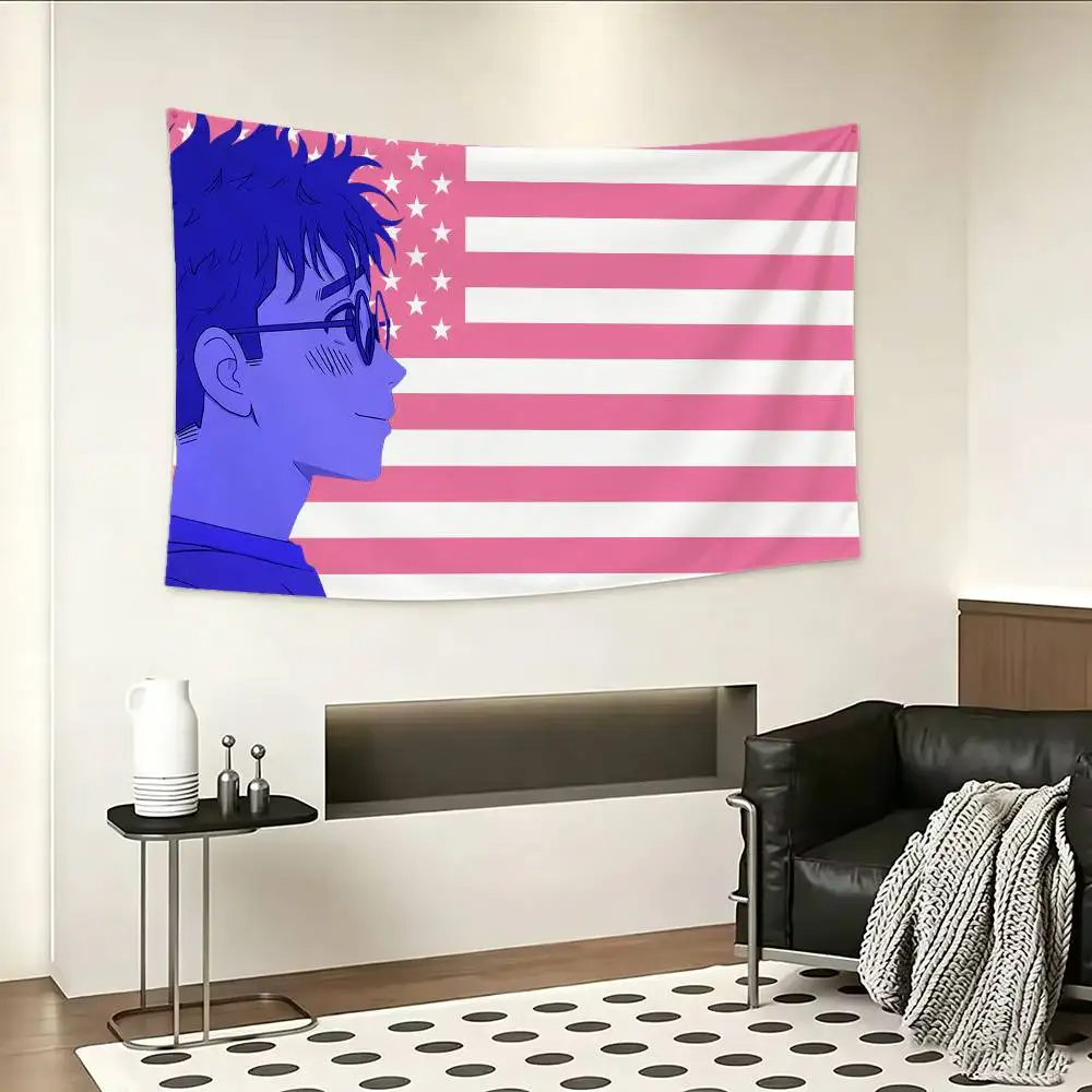 D-DANDADAN Couple pattern Flags Wall Hanging Background Art Banner for Bedroom Home Outdoor Decor