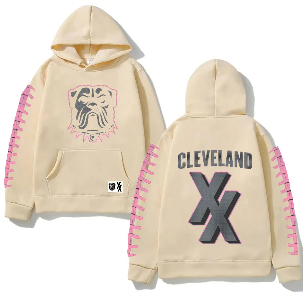 mgk x Cleveland Browns Langarm-Kapuzenpullover für Herbst/Winter, neue Grunge-Sweatshirts, Punk-Langarmkleidung, Kapuzenpullover