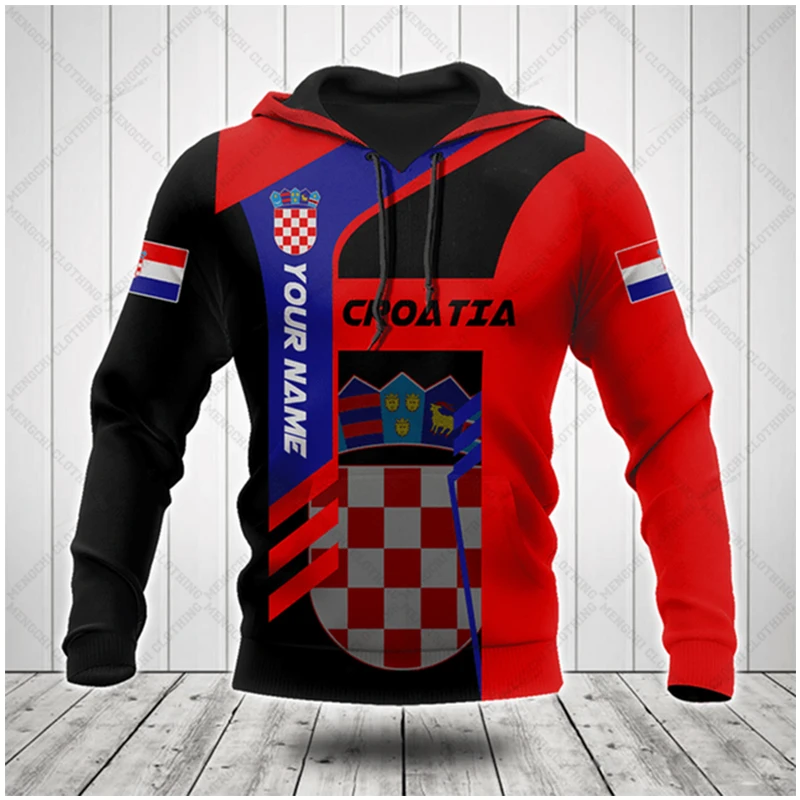 Croatian standarta emblem 3D harajuku tisk vintage móda muži ženy sportovní outdoorové volný čas denně volné šroubení pohodlné mikina