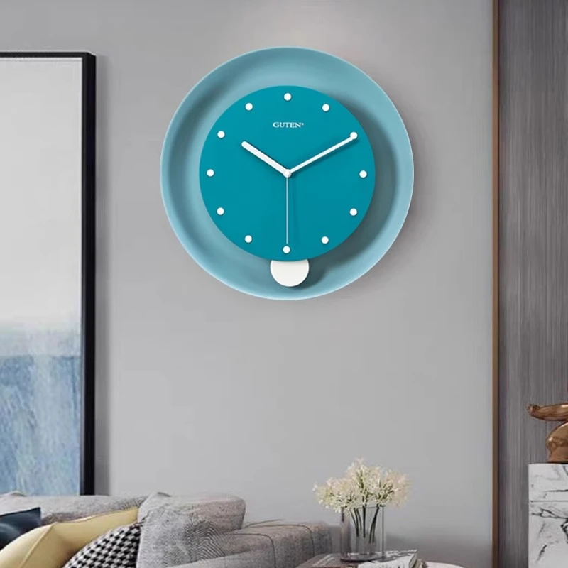 Silent Wall Clock Luxury Pendulum Wall Clocks Modern Music Timekeeping Hanging Clock Living Room Art Decoration Accessories