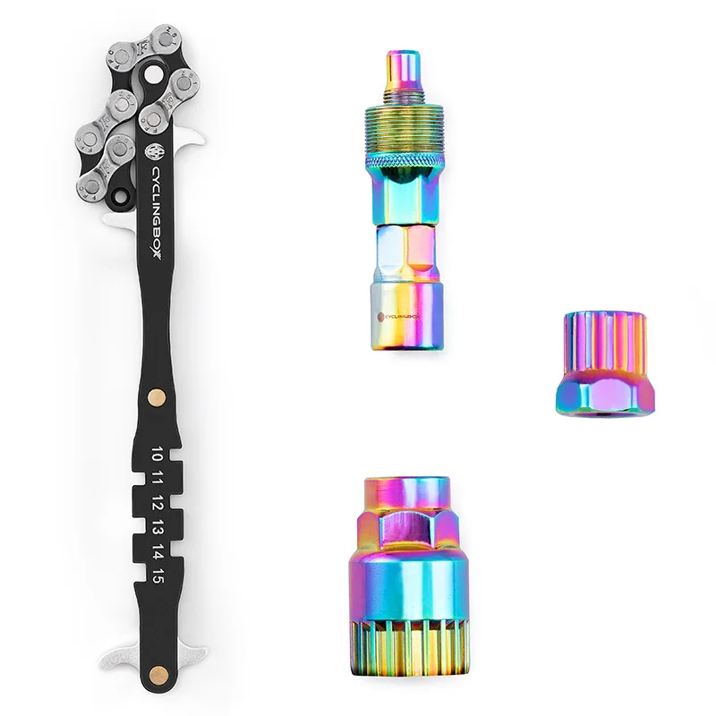 Bicycle center axis flywheel spokes wrench tail hook tooth plate removal maintenance tool set combination accessories