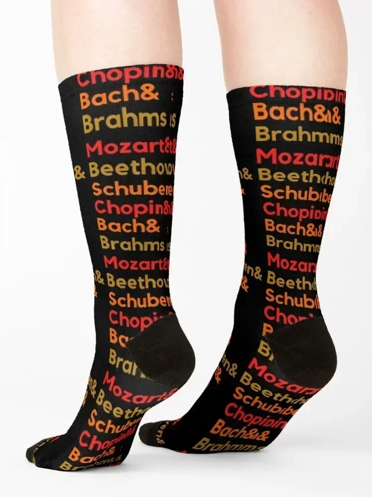 Beethoven & Mozart & Schubert & Chopin Great Classical Music Composers Socks hip hop sport hiking fashionable Socks Ladies Men's