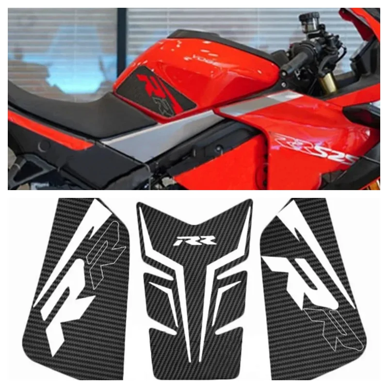 

RR525 мотоциклетные 3D углеродное волокно, нескользящие боковые наколенники для топливного бака, клейкие накладки для Loncin Voge RR525 RR 525