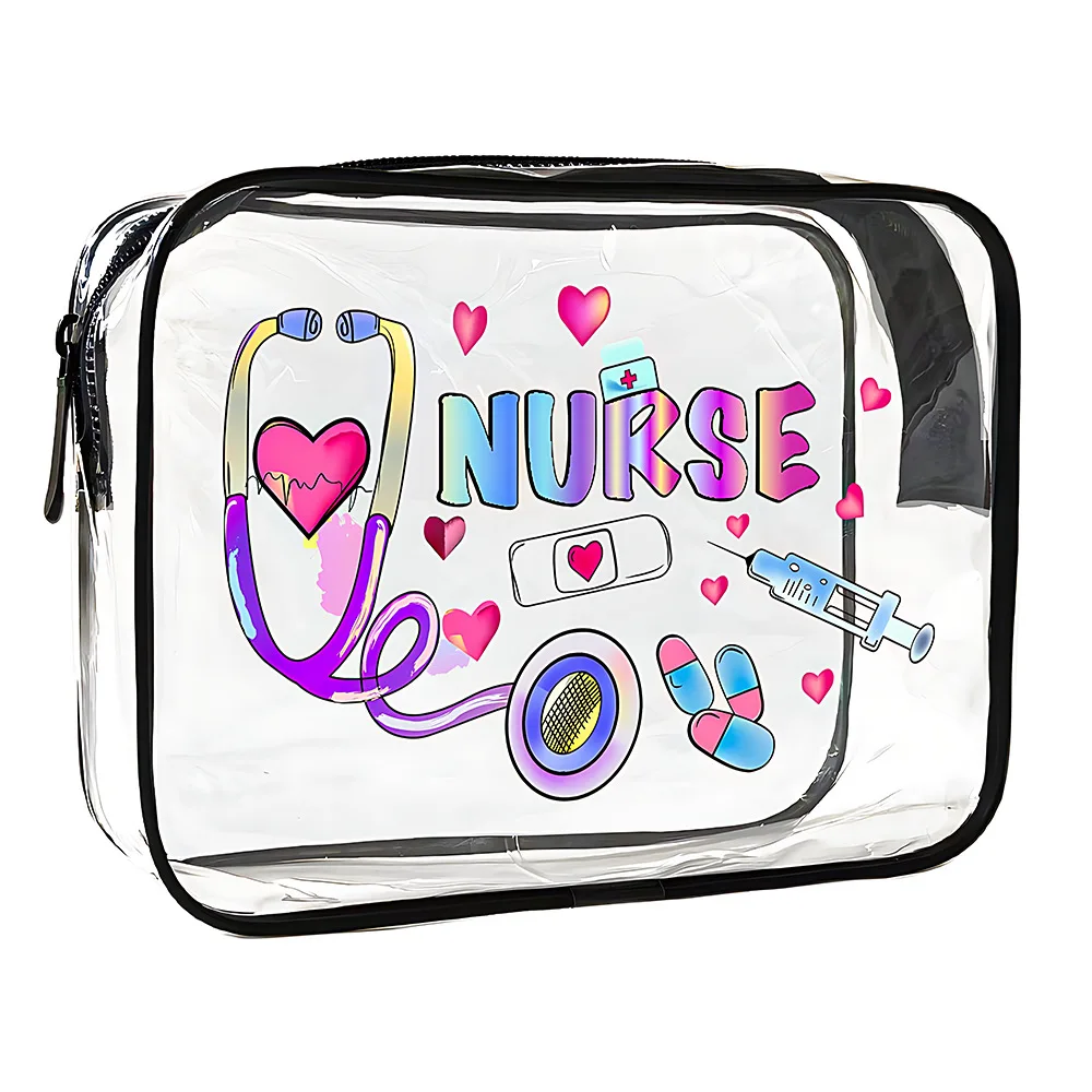 1PC Trousse de Maquillage Transparente, Sac de Voyage pour Articles de Toilette, Pochette Cosmétique, Sac à Cosmétiques Transparent, Organisateur de Lavage TSA, Sac à Main à Fermeture Éclair
