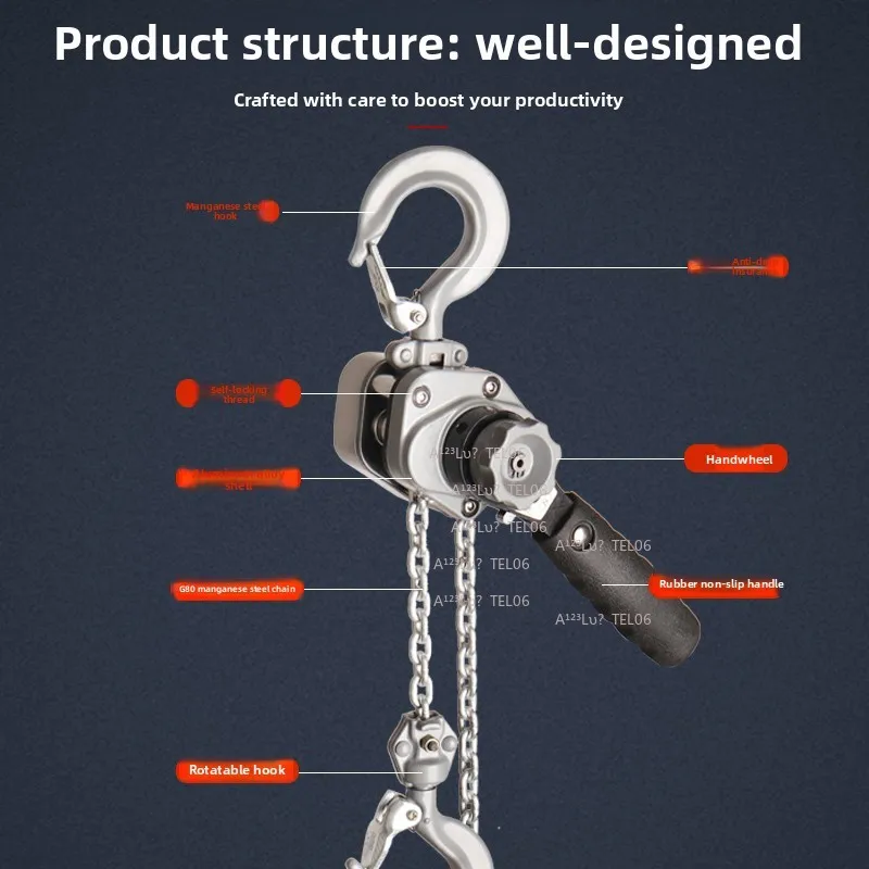 Mini Aluminum Lever Hoist 0.25T 0.5T 0.75T 3M Portable Puller Tensioner Wire Grip flagpole kit