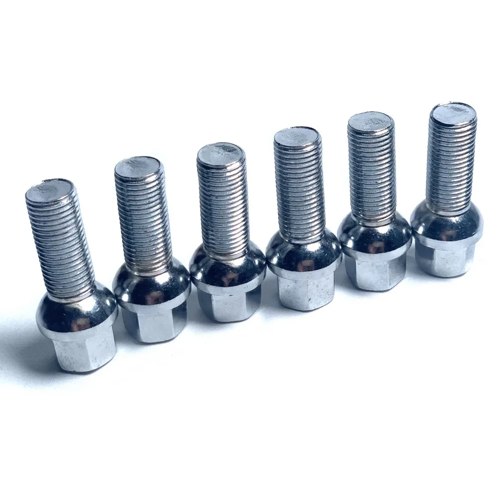 1pc 23mm Lug Bolts Extra Long Bolts | M14x1.5 | Ball Seat | 17mm Hex | Chrome Finish