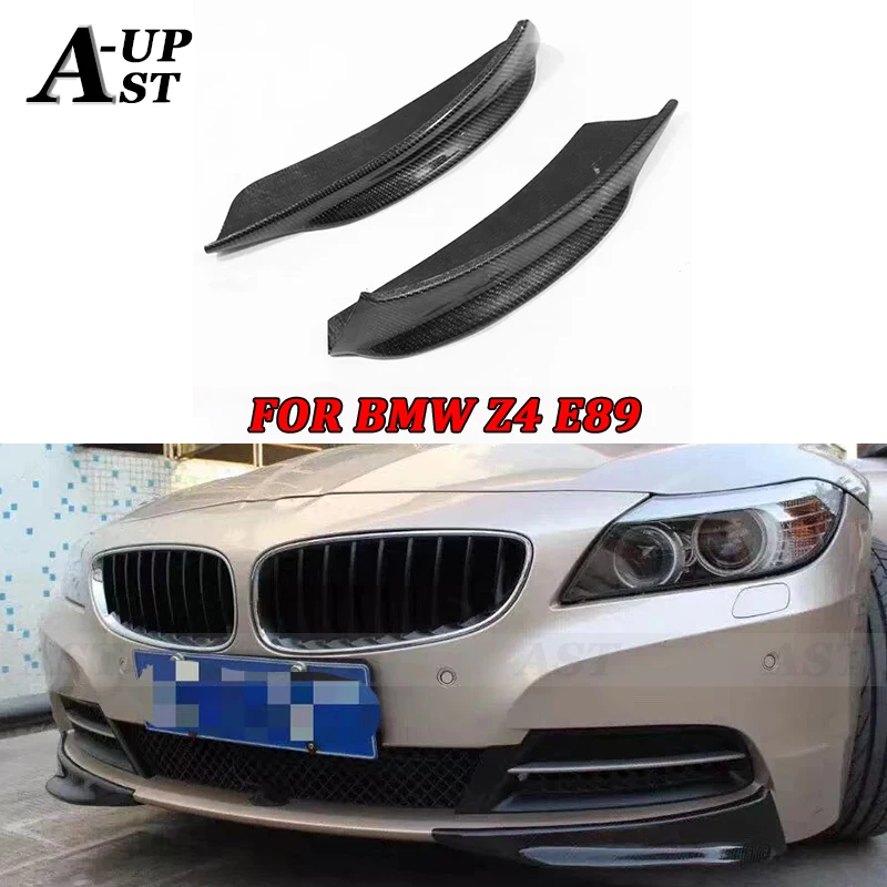 For BMW Z4 E89  2009-2016  Carbon Fiber Front Bumper Wrap Angle Corner Trim Cover Splitter Front Chin Body Kits