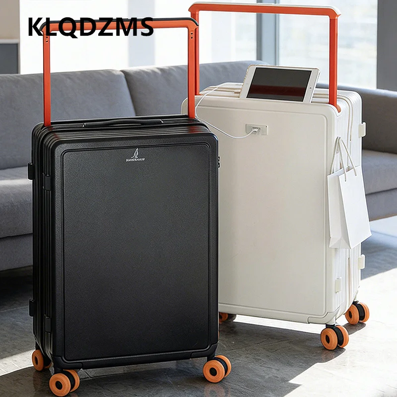 KLQDZMS Kabinengepäck mit Reißverschluss, Boarding-Box, Trolley-Koffer mit Aluminiumrahmen, 20 Zoll, 24 Zoll, 26 Zoll, 28 Zoll, große Kapazität, Reisetasche, Koffer