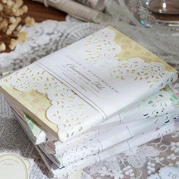 Bay Kağıt, 5 Stil, Her biri 100 Sayfa, Vintage Çiçek Malzemeli Kağıt, Karalama Defteri, Fotoğraf Çerçevesi Dekorasyon Kırtasiye Kart Kağıdı