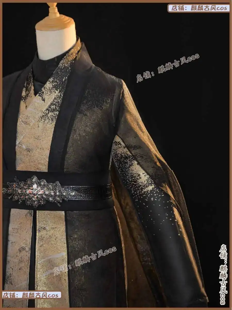 فستان Cos Canglan Jue Dongfang Qingcang نفس فستان Hanfu باللون الأسود والذهبي Yue Zun Cos ملابس فيلم وتلفزيون على الطراز القديم C #2
