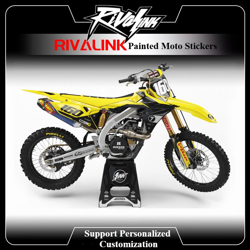 For Suzuki RM-Z 250 RMZ 450 2018 2019 2020 2021 2022 2023 2024 Motorcycle Fairing Graphics Background Decals Sticker Customize