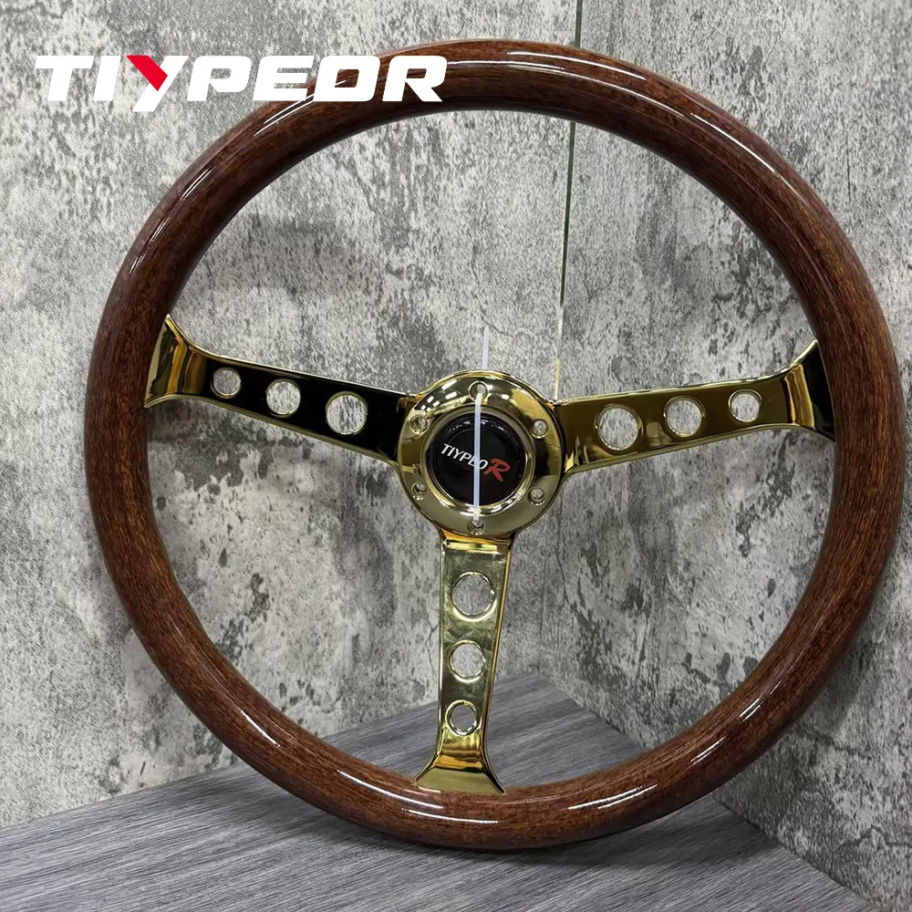 

Universal Racing ABS Steering Wheel Sports 15 inch 380mm Golden Car Sports Wood Steering Wheel