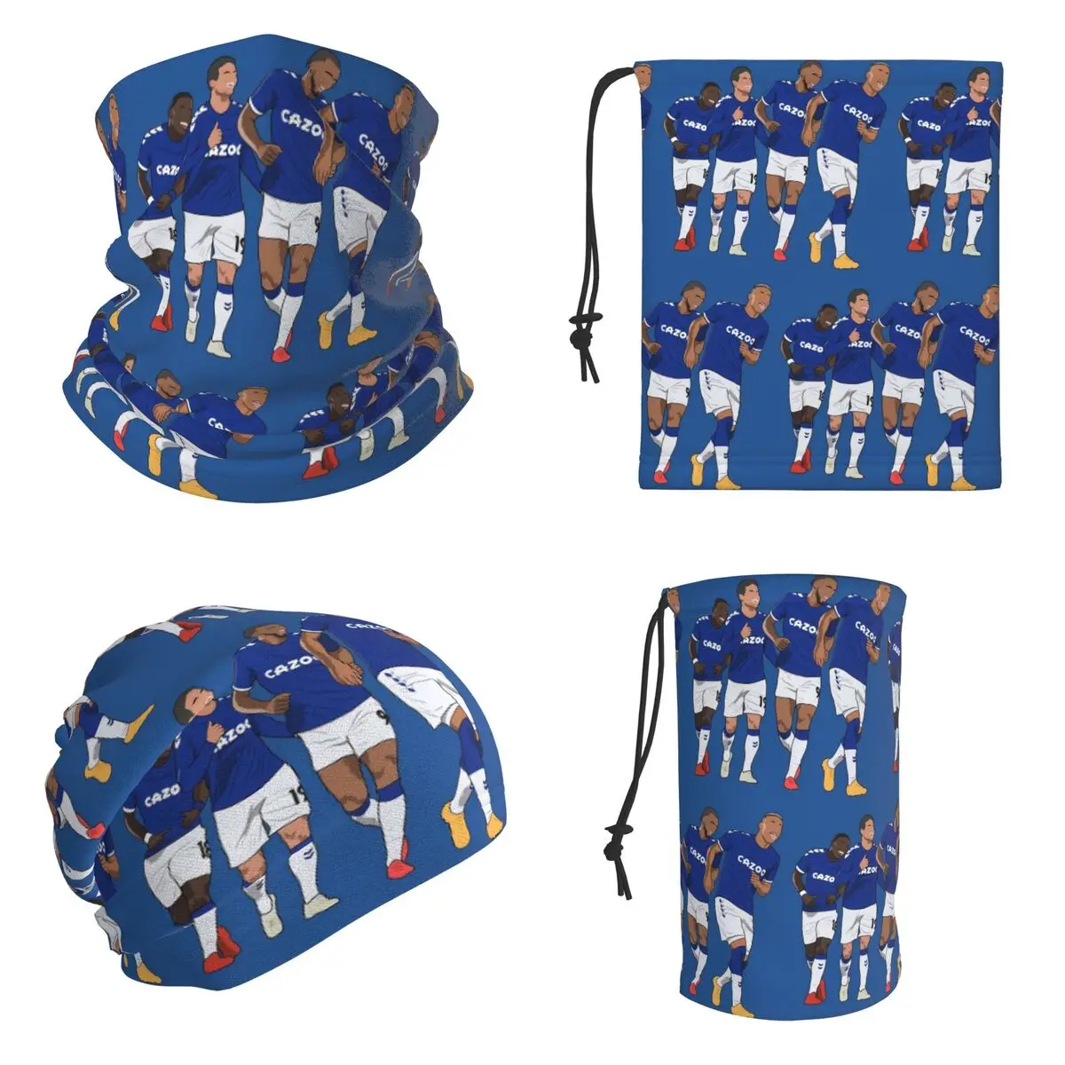Everton Goal Celebration Richarlison Calvert Lewin Rodriguez Bandana Neck Cover Printed Wrap Scarf Multifunction Headband