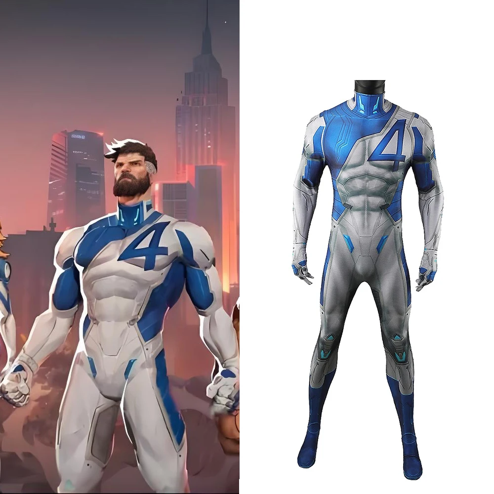 

Marvel Rivals Cosplay Mister Fantastic Costume Superhero 3D Printed Spandex Fantastic 4 Zentai Bodysuit Halloween Costume Adult