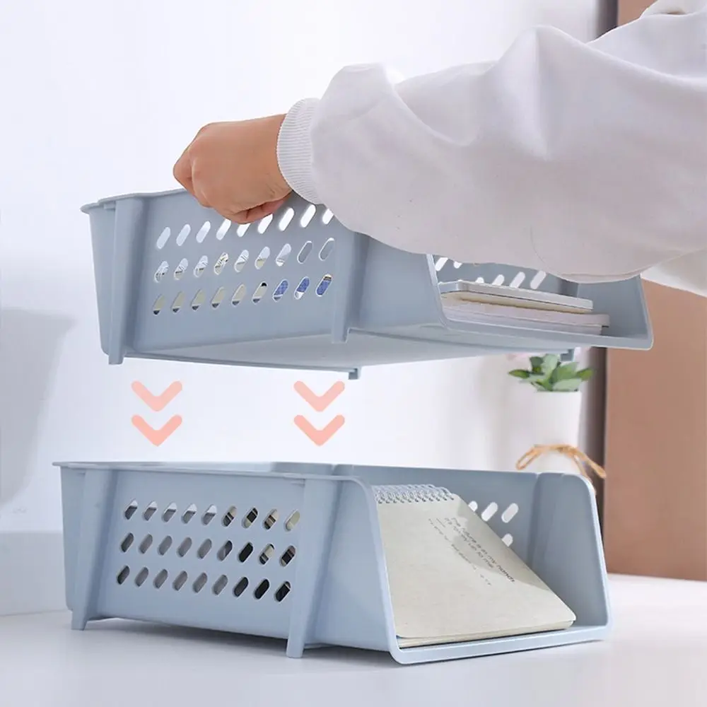 Fashion Desktop Organizer Stackable File Rack Papers Rack Multifunctional A4 File Storage Tray INS Style Laminated Sundries