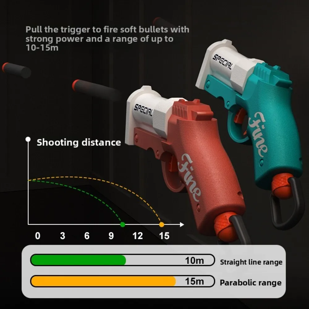 Mini Goblin Rear Pull Loaded Shell Ejection Soft Bullet Gun Launcher Toy Pistol Model for Kids Outdoor Play and Collecting 124