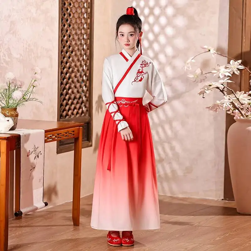 

Kung Fu Performance Kids Clothes Children Clothing Ethnic Style Boy Girl Hanfu Dress Chinese Traditional Cosplay Costumes Stage