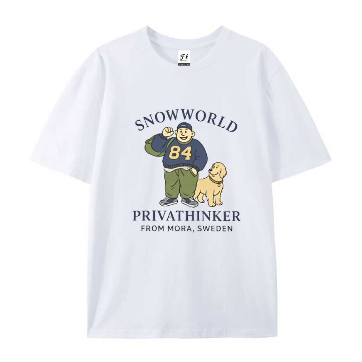Men Women Unisex Oversized T Shirt Short Sleeve Tops Cartoon Man Dog Graphic Tees Loose Summer Cotton Casual Streetwear Tee