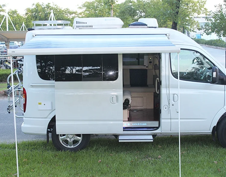 

Portable Caravan Awning For RV And Outdoor Use Manual Retractable Waterproof Aluminum Alloy Canopy With Removable Side Panels