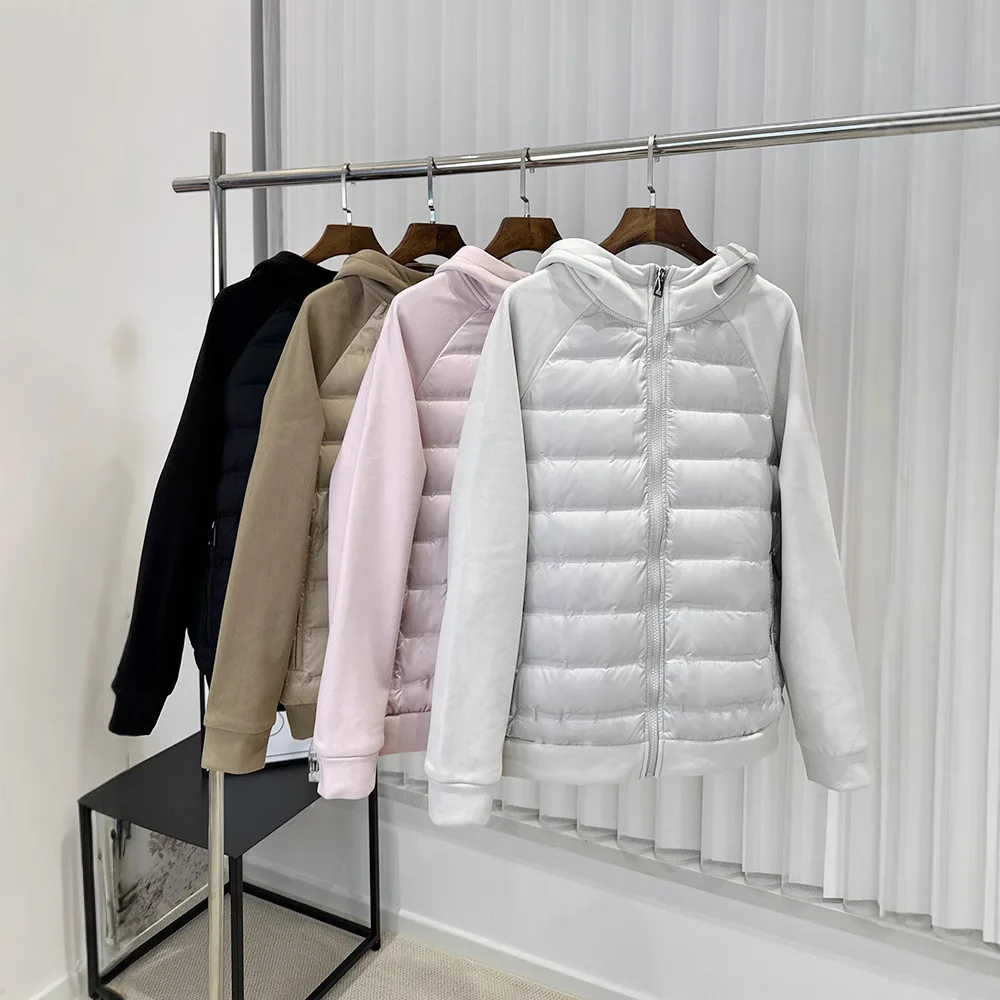

Новая зимняя куртка на белом утином пуху с капюшоном, свободная посадка, повседневная теплая однотонная универсальная тонкая куртка, куртка для пар