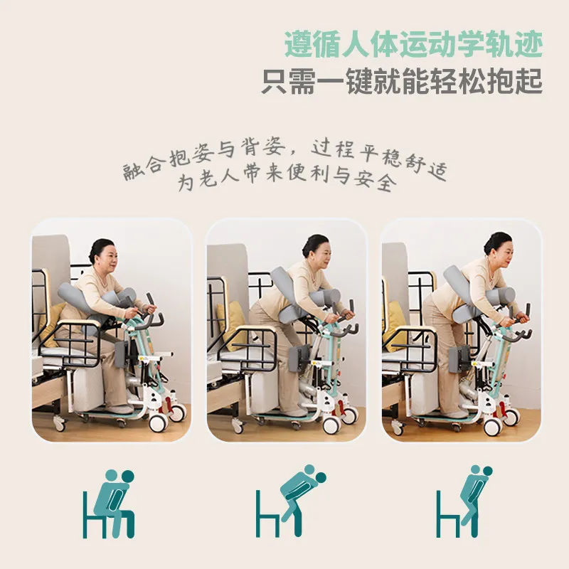 Electric Patient Lift Transfer Machine for Paralyzed Elderly, Home Nursing Lift Mobility Aid for Disabled Patient Transfer