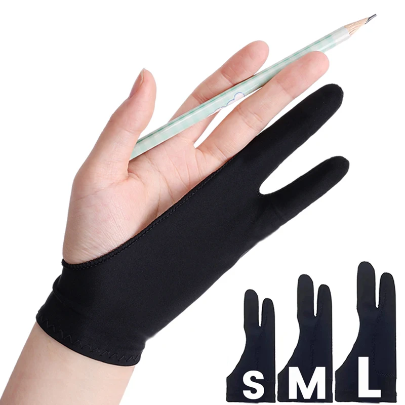 Two-Finger Drawing Gloves Anti-touch Anti-fouling for iPad Tablet Digital Board Touch Screen Oil Painting Office Artist Supplies