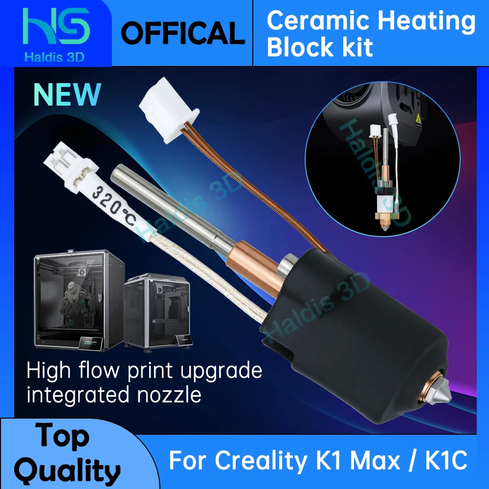 

For Creality K1C K1 MAX Ceramic Heating Block Kit Quick-Swap Nozzle Kit for K1C/K1 MAX High Flow Printing 3d Printer Accessories