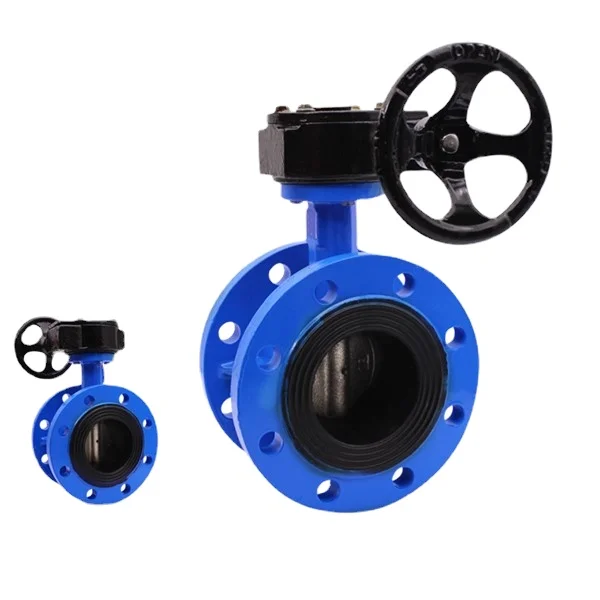 Manual Soft Seal Worm-and-Worm Wheel Flanged Butterfly Valve DN50 65 80 100 150 200