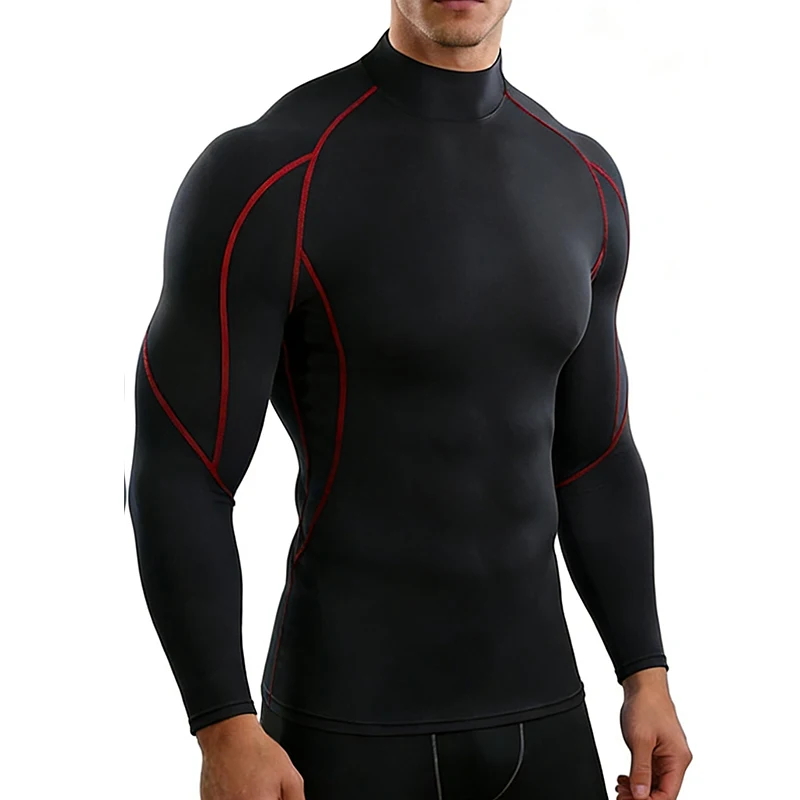 Men Running T shirt Quick Dry Bodybuilding Sport Shirt Long Sleeve Shirts Compression Top Fitness Tight Rashgard Gym T-Shirt Men image 2