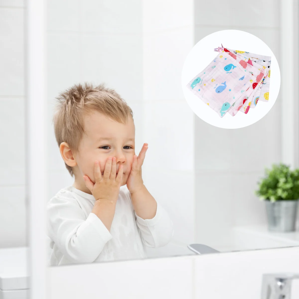 Asciugamano per il viso Asciugamano per bambini Fazzoletto per bambini Asciugamani con bavaglino in cotone a 6 strati Salviette