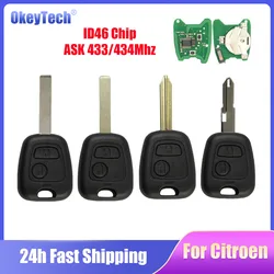 OkeyTech ASK 2BT Remote Control Key For Citroen Saxo Picasso Berlingo For Peugeot 207/307 SX9/VA2/HU83/NE73 433/434Mhz ID46 Chip