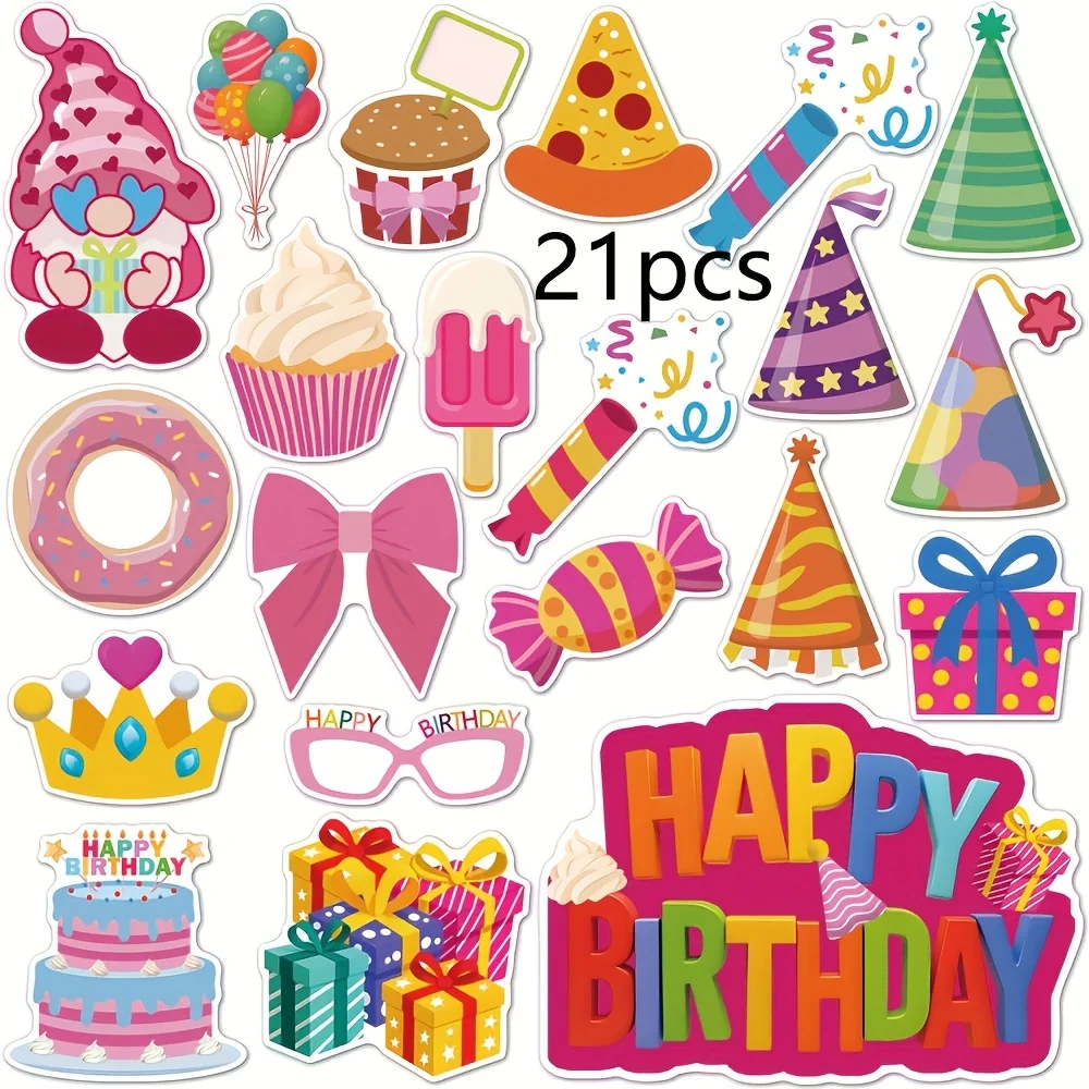 21pcs Set, Multi-Cruise Ship Door Magnetic Stickers, Multi-Purpose Household Refrigerator Magnets Birthday Celebration Decoratio