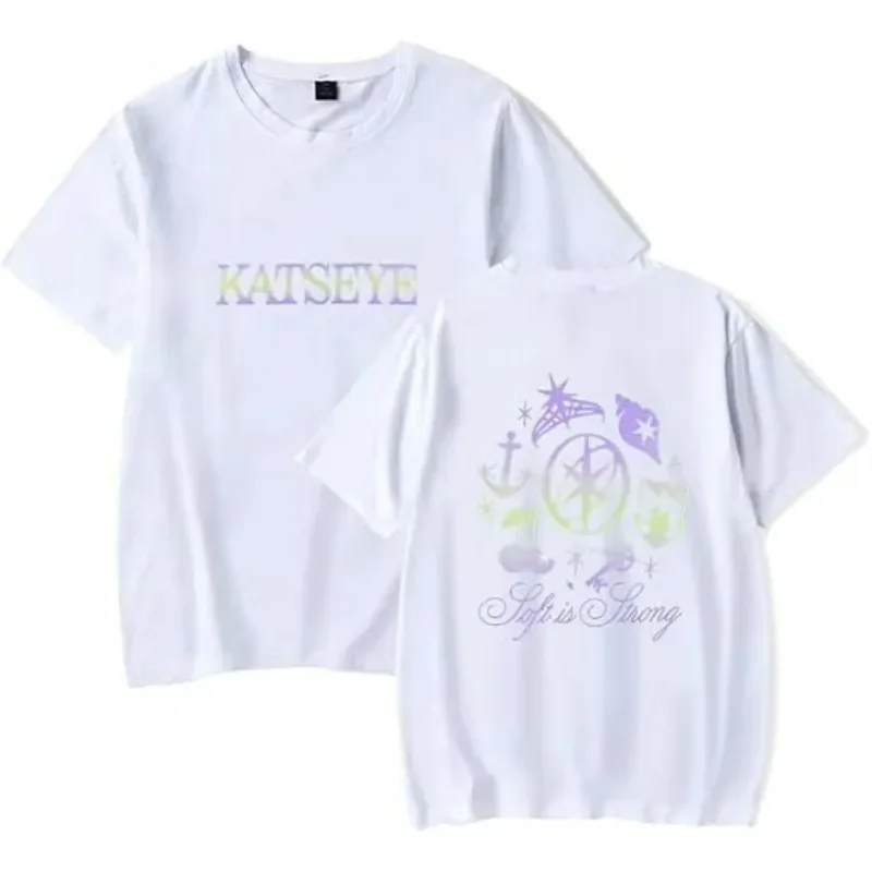 2026 Katseye Merch Distressed Tee Unisex Fashion Pop Music Short Sleeve Shirt Sweatwear Streetshirt Cool Summer T-Shirt Tops