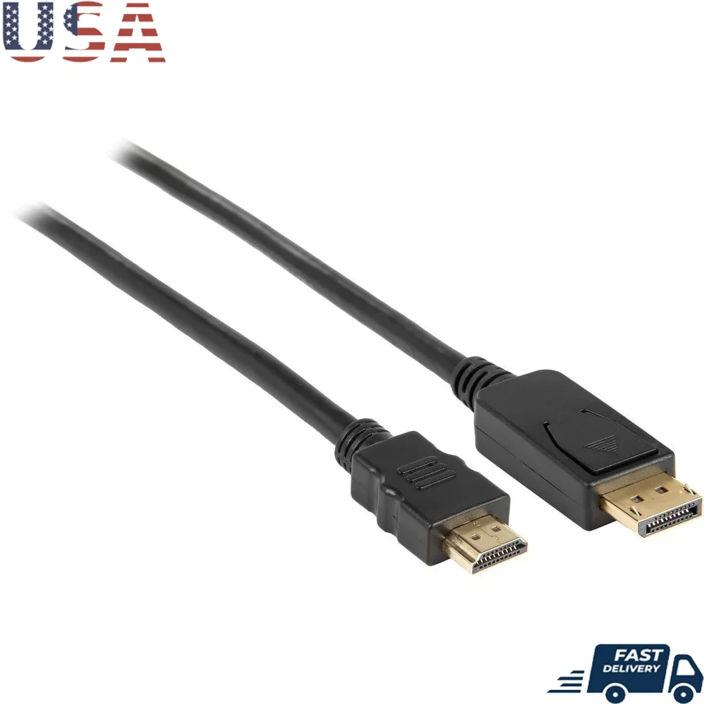 

Кабель-адаптер DisplayPort 1,2 к HDMI, 6-футовый штекер с фиксацией, 4K UHD, 30 Гц, аудио-видео монитор, проектор, телевизор